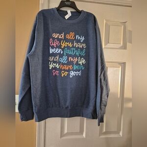 XL Navy Inspirational Graphic Sweatshirt